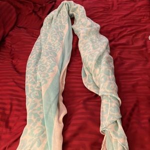 Sea foam green/ aqua lightweight leopard print scarf or wrap
